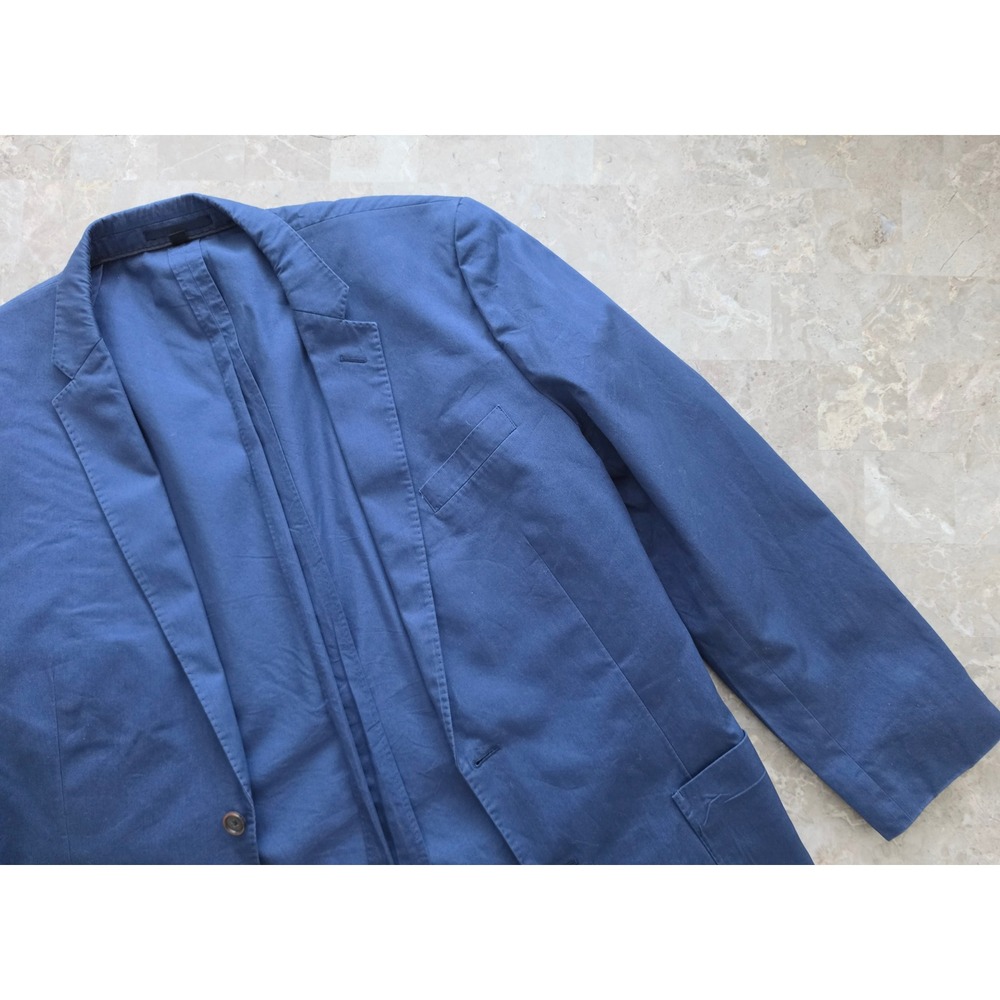 J.Crew Ludlow Blazer 44R Larusmiani Italian Cotton Blue Sport Coat Unstructured - Picture 2 of 13